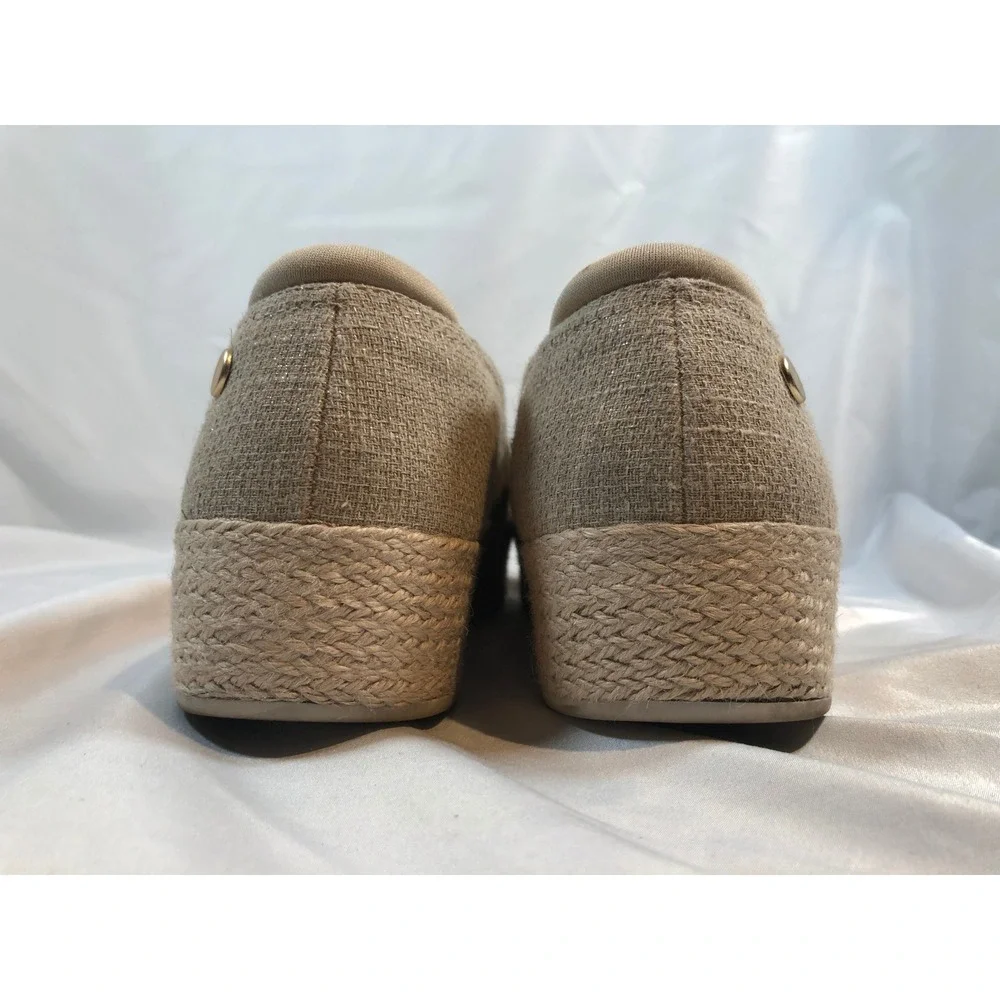 Skechers Martha Stewart Womens US 9 Espadrille Platform Slip On Shoes Natural